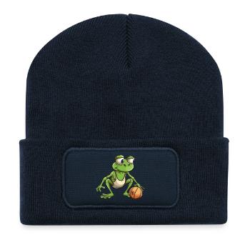 Basketball Frosch - Recycelte Patch Beanie - French Navy - Vorne