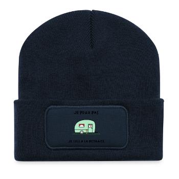 RETRAITE. RETRAITE. RETRAITEE. JE PEUX PAS - Beanie recyclé à patch - bleu marine - Devant