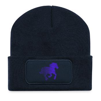 HORSE. COLT. MARE. ANIMAL. ANIMALS. NATURE. - Recycled Patch Beanie - french navy - Front