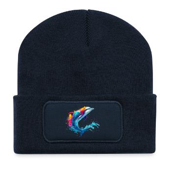 Dauphin - Beanie recyclé à patch - bleu marine - Devant