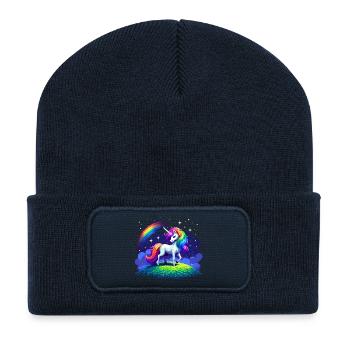 Einhorn Magie - Recycelte Patch Beanie - French Navy - Vorne