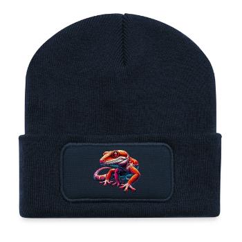 Gecko - Recycelte Patch Beanie - French Navy - Vorne