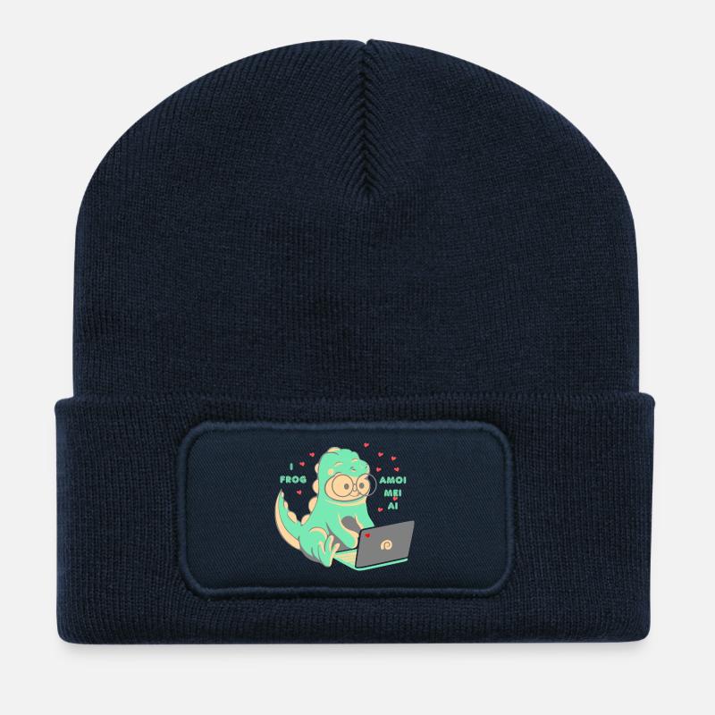 Love 💘 I frog amoi mai AI - Recycled Patch Beanie - french navy