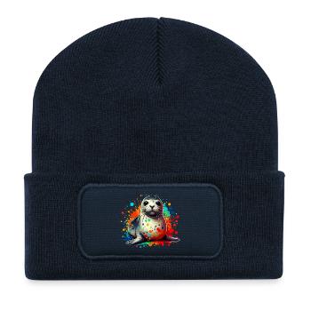 Seal - Recycled Patch Beanie - french navy - Front