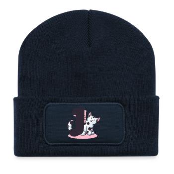 Cat Letter J - Recycled Patch Beanie - french navy - Front