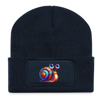 Schnecke - Recycelte Patch Beanie - French Navy - Vorne