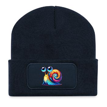 Escargot - Beanie recyclé à patch - bleu marine - Devant