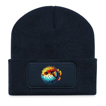 Blowfish - Beanie recyclé à patch - bleu marine - Devant