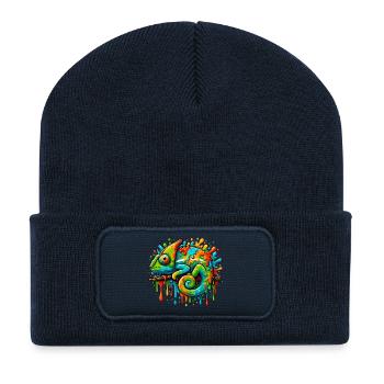 Chamäleon - Recycelte Patch Beanie - French Navy - Vorne