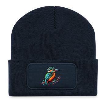 Martin-pêcheur - Beanie recyclé à patch - bleu marine - Devant