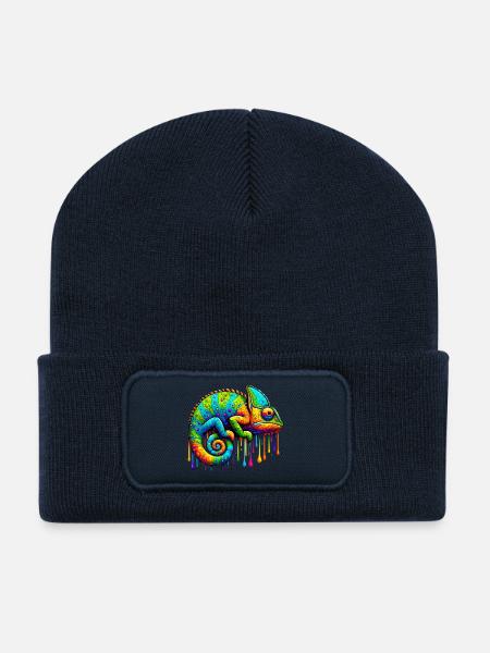 Chamäleon - Recycelte Patch Beanie - French Navy