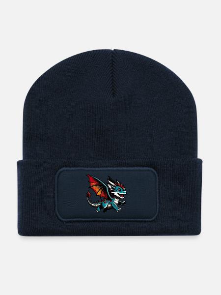 Drache - Recycelte Patch Beanie - French Navy