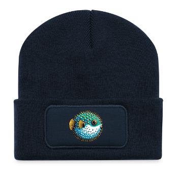 Kugelfisch - Recycelte Patch Beanie - French Navy - Vorne