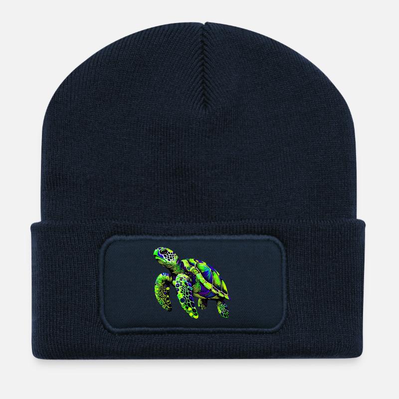 Schildkröte - Recycelte Patch Beanie - French Navy