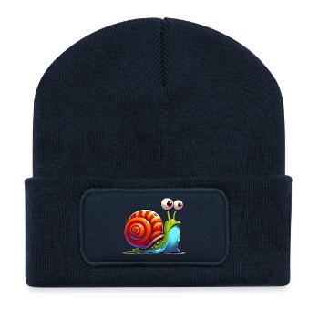 Snail - Recycled Patch Beanie - french navy - Front