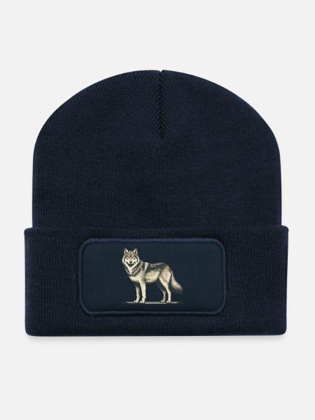 Wolf - Recycled Patch Beanie - french navy