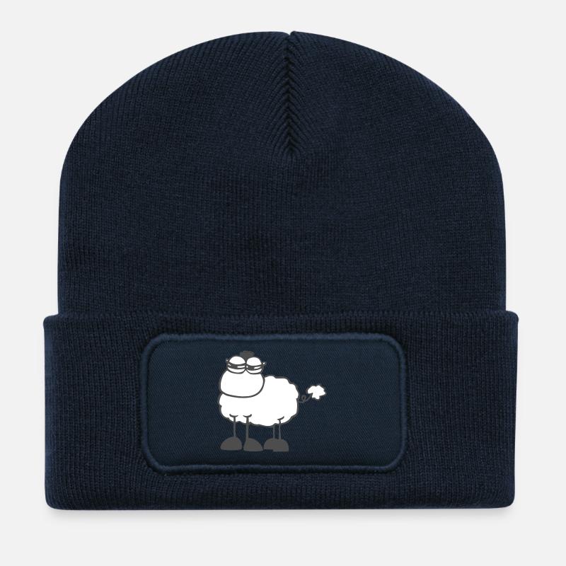 mouton sceptique - Beanie recyclé à patch - bleu marine
