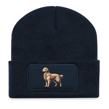 Golden retriever - Beanie recyclé à patch - bleu marine - Devant