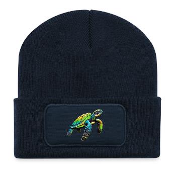 Turtle - Recycled Patch Beanie - french navy - Front