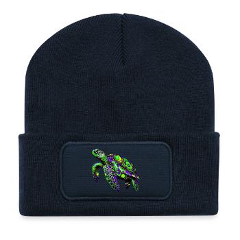 Schildkröte - Recycelte Patch Beanie - French Navy - Vorne
