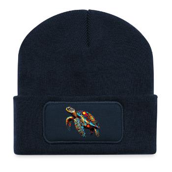Turtle - Recycled Patch Beanie - french navy - Front