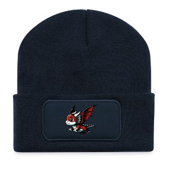 Drache - Recycelte Patch Beanie - French Navy - Vorne
