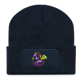 Drache - Recycelte Patch Beanie - French Navy - Vorne