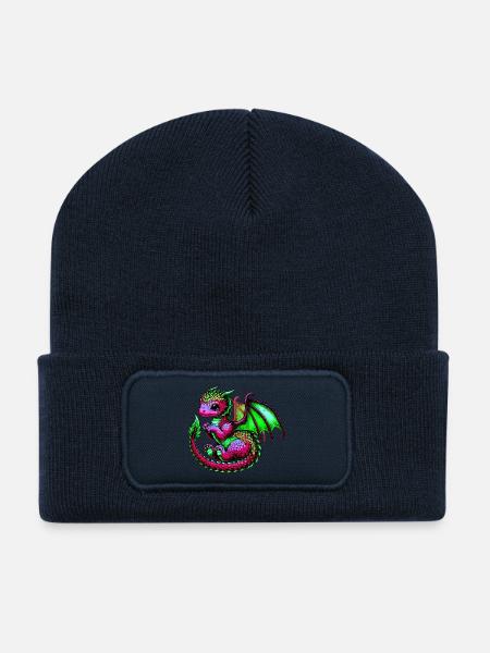 Drache - Recycelte Patch Beanie - French Navy