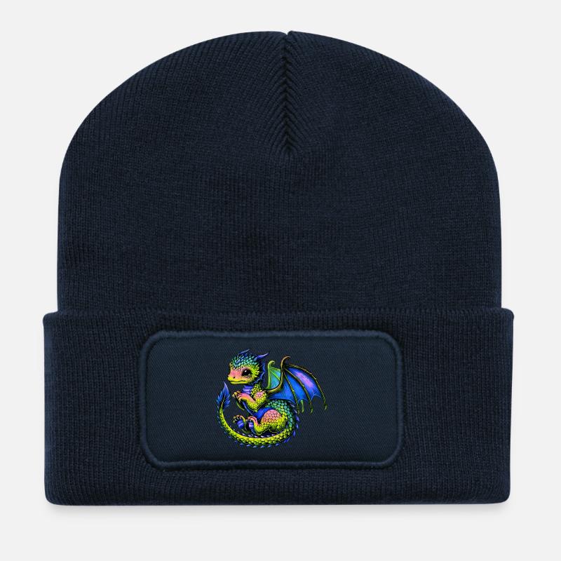 Drache - Recycelte Patch Beanie - French Navy