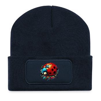 Marienkäfer - Recycelte Patch Beanie - French Navy - Vorne