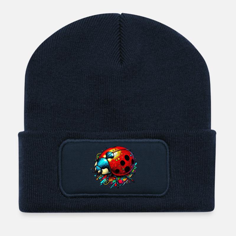 Coccinelle - Beanie recyclé à patch - bleu marine