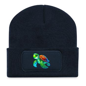 Turtle - Recycled Patch Beanie - french navy - Front