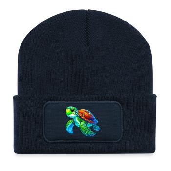 Turtle - Recycled Patch Beanie - french navy - Front