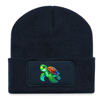 Turtle - Recycled Patch Beanie - french navy - Front