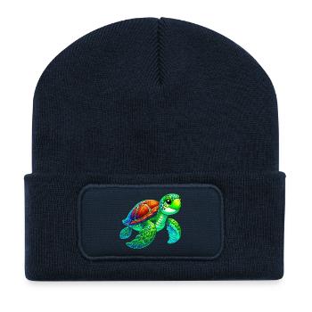 Turtle - Recycled Patch Beanie - french navy - Front