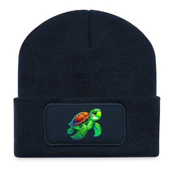 Turtle - Recycled Patch Beanie - french navy - Front