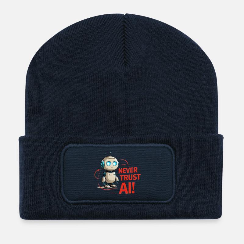 Never Trust AI - Recycelte Patch Beanie - French Navy