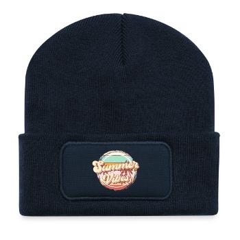 Été Ambiance Lac Nature Flore Art Fleurs Mer - Beanie recyclé à patch - bleu marine - Devant