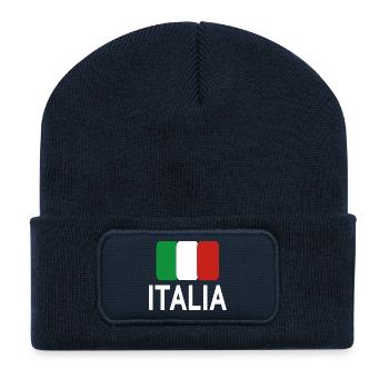 Italien Italie - Beanie recyclé à patch - bleu marine - Devant