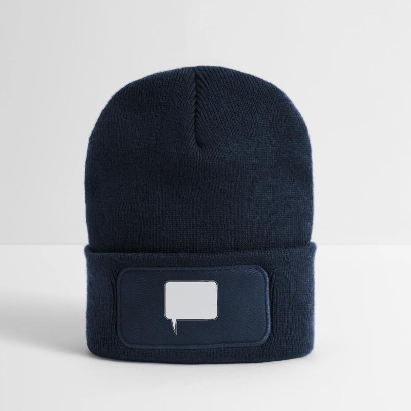 Conception rectangulaire de bulle de dialogue Beanie recyclé à patch