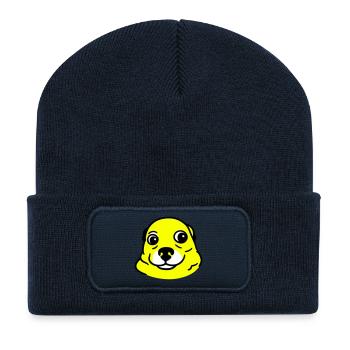 Anxious Dog in Pop Art Style - Recycled Patch Beanie - french navy - Front