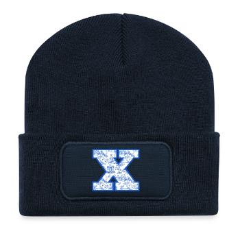 Letter x blue chinoiserie - Recycled Patch Beanie - french navy - Front
