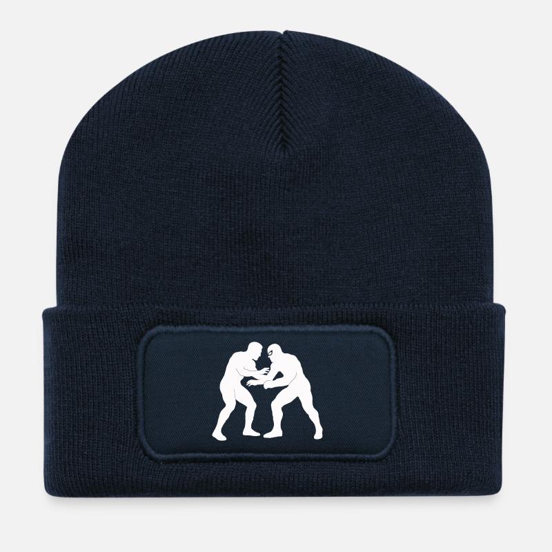 Lutte - Beanie recyclé à patch - bleu marine