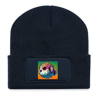 Kugelfisch - Recycelte Patch Beanie - French Navy - Vorne