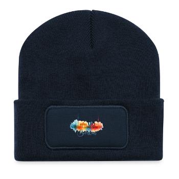 Berlin City Watercolor City - Beanie recyclé à patch - bleu marine - Devant