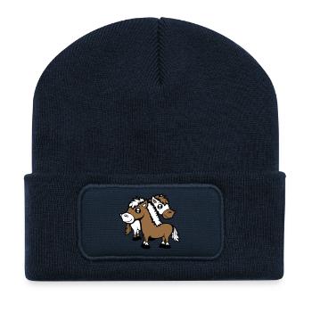 2 Chevaux Homme Femme Amoureux Amis Amour Équipe - Beanie recyclé à patch - bleu marine - Devant