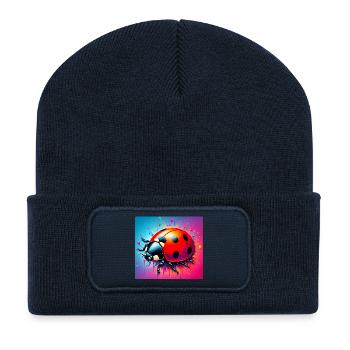 Marienkäfer - Recycelte Patch Beanie - French Navy - Vorne