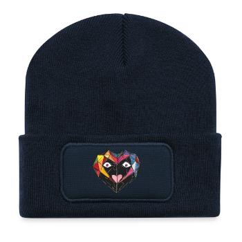 Herz_4 - Beanie recyclé à patch - bleu marine - Devant