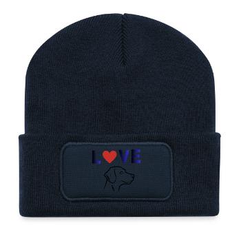Hundeliebe - Recycelte Patch Beanie - French Navy - Vorne