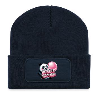Cute panda with bubble cake - Recycled Patch Beanie - french navy - Front